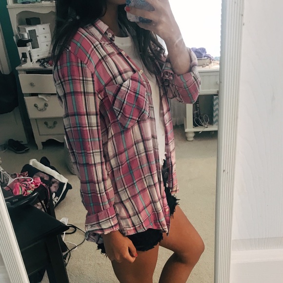 Purple and White Button Down Shirt - Picture 2 of 3